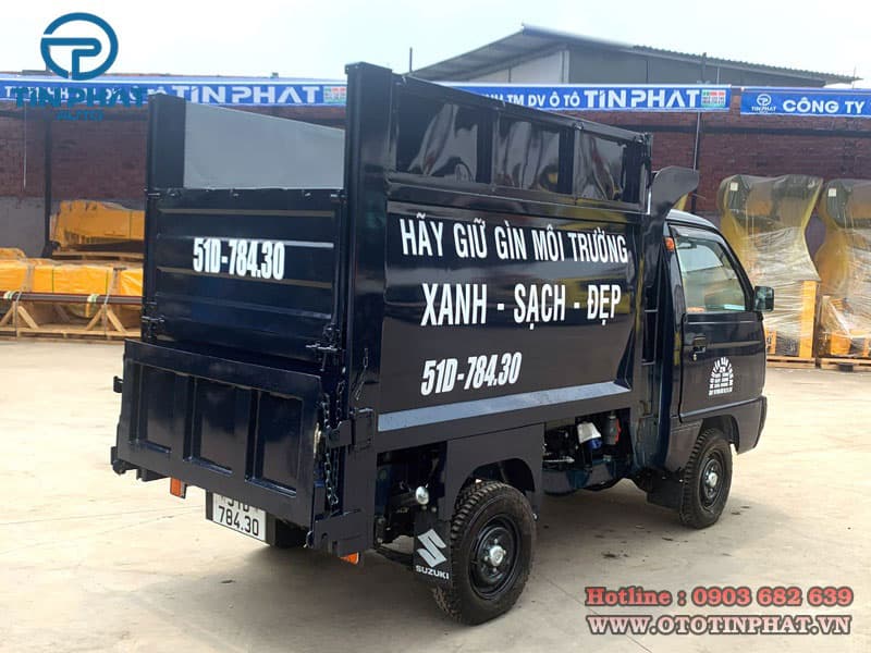Xe Thu Gom Rác 2 Khối SUZUKI Thu Gom Ngõ Xóm 5