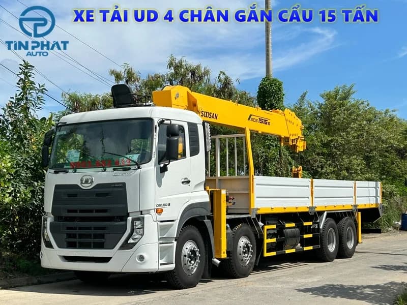 Xe Tải UD  4 Chân Gắn Cẩu SOOSAN 15 Tấn