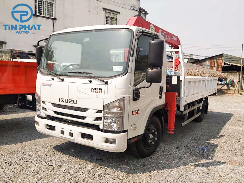 Xe Tải Isuzu NPR400 Gắn Cẩu Unic 3 Tấn