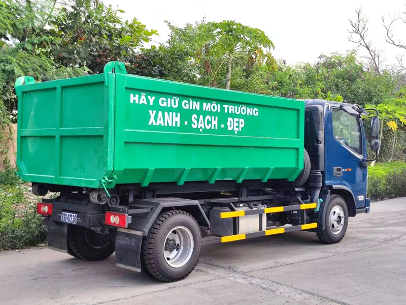 Xe Chở Rác Thùng Rời Hooklift 6 Khối Thaco Ollin S700